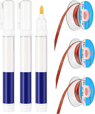 No Clean Soldering Pen and Solder Remover Wick, 0.1 Inch Wide and 59 Inch Long, -image