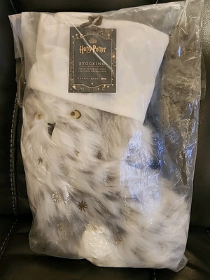 Pottery barn Harry Potter Teen Hedwig owl Christmas stocking with tags New-image