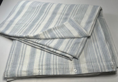 Pottery Barn Hawthorne Stripe Duvet King/Cal King Blue 100% Cotton-image