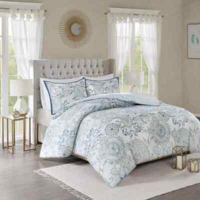 MADISON PARK ISLA 3PIECES REVERSIBLE DUVET COVER SET SIZE FULL/QUEEN NIP-image