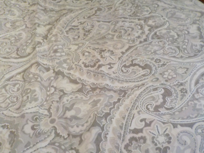 Pottery Barn Light gray Paisley King Duvet Cover & 1 Euro Sham Cotton-image