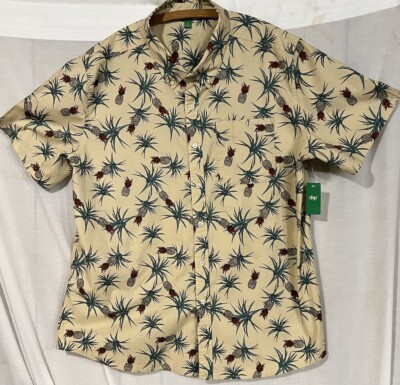 DIP Mens XL  Button Down Shirt Tropical W/ Pineapple Print New With Tags-image