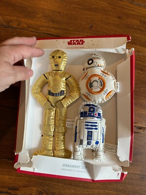 Pottery Barn Kids Star Wars Droids Plush Ornament Set (3) NIB  READ-image