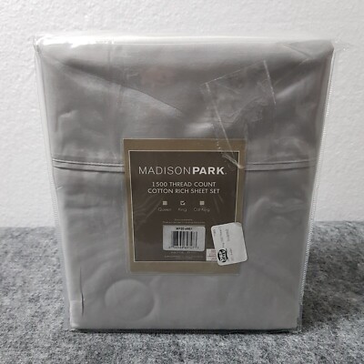Madison Park 1500 Thread Count King 4 Piece Cotton Blend Deep Pocket Sheet Set-image