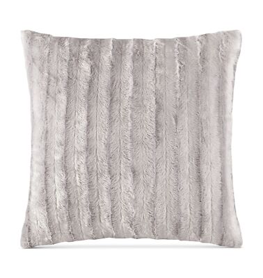 Madison Park Duke 20X20 Square Faux-Fur Decorative Pillow, Gray-image