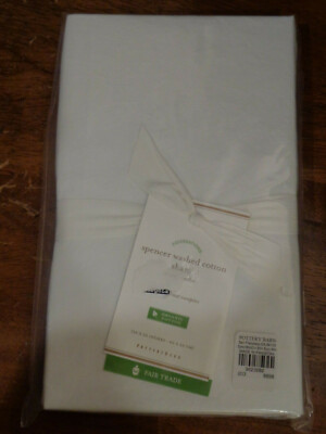 POTTERY BARN SPENCER WASHED COTTON WHITE EURO PILLOW SHAM NEW-image