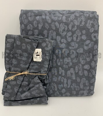 Pottery Barn Teen Goodnight Cheetah Twin Duvet Cover 1 Standard Sham Grey #R155-image