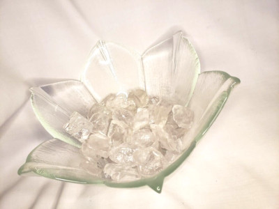 Large Flower shaped Bowl Pale Green in color 11