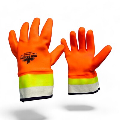 MCR 6410SCHV Oil Hauler Double Dipped Work Gloves Hi-Visibility Orange, 12 Pairs-image