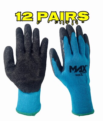 ☀️(12 Pairs) Abatix Max Grip Latex Dipped Work Glove, A2 Cut Resistant, Size XL-image