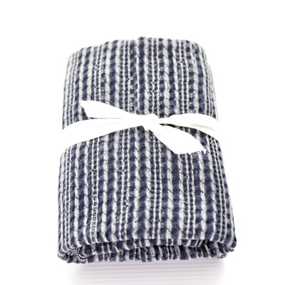 NWOT Pottery Barn Honeycomb Quilted Waffle Weave Cotton Sham - (1) Euro Midnight-image