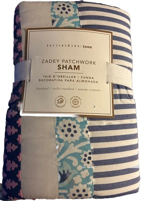 Pottery Barn Teen Pillow Sham, Zadey Patch Work Sham 26” X 20” NWT-image