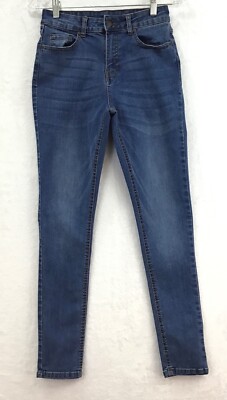dip / Stretch Distressed Tapered Leg Skinny Denim Blue Jeans / Women's Size 4-image