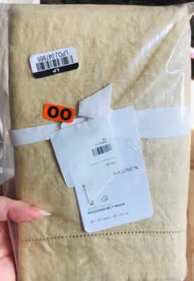 Pottery Barn Belgian Flax Linen Standard Shams Set 2 Daffodil Pair New🦩-image