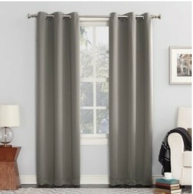 Sun Zero Greenwich Blackout Grommet Curtain Panel Grey  40