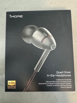 1MORE Quad Driver ~ In-Ear Headphones  ~ Hi-Res Audio ~ Excellent Condition -image