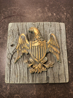 1975 MILLER STUDIO CHALKWARE AMERICAN EAGLE PATRIOTIC WALL PLAQUE 7