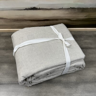 Pottery Barn Belgian Flax Linen Duvet Cover King/Cal. King Tie Closure Natural-image