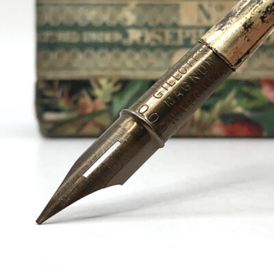 x3 Joseph Gillott’s 7000 MAGNUM Pen Nib M Antique Dip Pen Nib England Large 404-image
