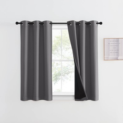 100% Blackout Curtain with Black Liner, Thermal Insulated Full Blackout 2-Lay...-image