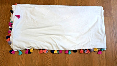 POTTERY BARN TEEN QUEEN/FULL TASSEL DUVET ONLY-image