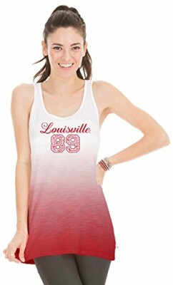 Venley NCAA Louisville Cardinals Women's Jess Dip Dye Tank Top, Large, Red-image