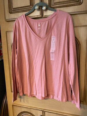 Dip Womens Long Sleeve Pink Top Size Large New w Tags-image