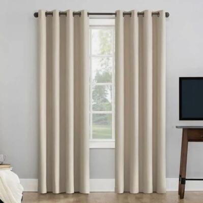 Sun Zero Pratt Tonal Texture Fleece Insulated 100% Blackout Window Curtains 2-pk-image