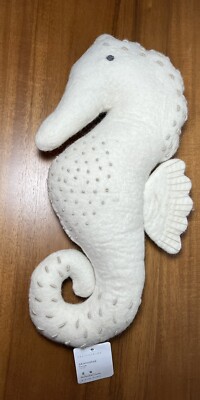 Pottery Barn  Seahorse Hand-Stitched Shaped Pillow -image