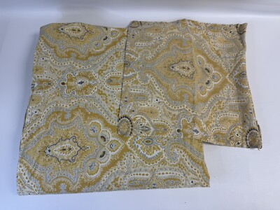 POTTERY BARN Yellow Queen VIOLA Floral Paisley Cotton Duvet Cover w/ Pillow Sham-image