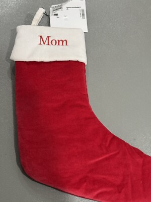 Pottery Barn Red Velvet Mom  Christmas Stocking-image