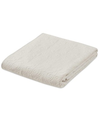 Madison Park Quebec Oversized Quilted Throw in Ivory Finish MP50-2985 60