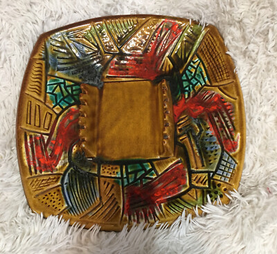 Hard to find California Studio pottery ashtray Mid Century Modern Large-image