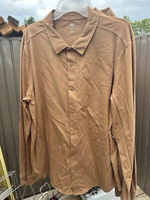 Dip  long sleeve Large t shirt men With collar button up Top-image