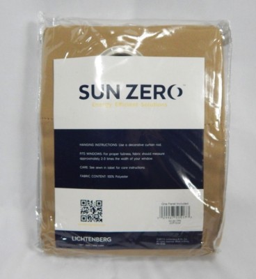 Sun Zero Energy Efficient Taupe Tan Saxon Grommet-Top Curtain Panel, 54