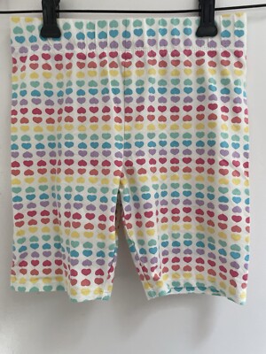 Max Studio Kids Girls Colorful Rainbow Heart Print Cotton Pull On Shorts Cream M-image