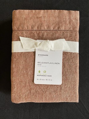 Set/2 Pottery Barn Belgian Flax Linen Standard Shams BRICK NWT-image