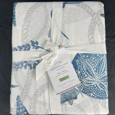 Pottery Barn Catalina Coastal Duvet Cover - King / Cal - Brand New-image