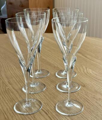 6 Rosenthal Studio Line Calice Crystal Tulip Wine Glasses 8.25