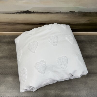 Pottery Barn Teen Roller Rabbit Tufted Hearts Duvet Cover Full/Queen White Spots-image