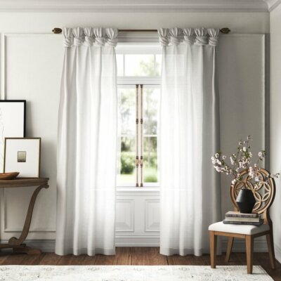 Madison Park - Emilia - Rivau Solid Semi-Sheer Tab Top 1 Window Panel WIN40-115-image