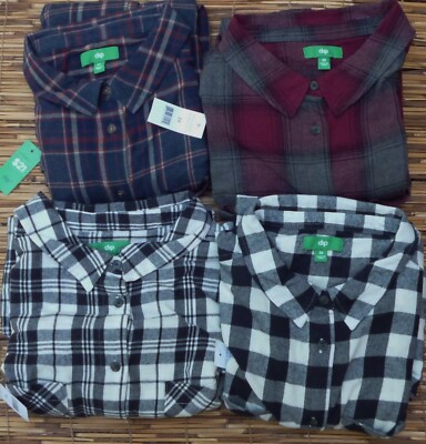 DIP NEW NOMAD WOMENS PLUS CLASSIC LITE FLANNEL TWO POCKET SHIRTS LIST $21-image