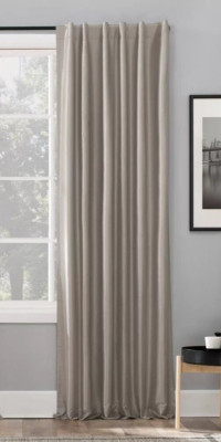 Sun Zero Evelina Faux Dupioni Silk Back Tab Curtain Panel 50