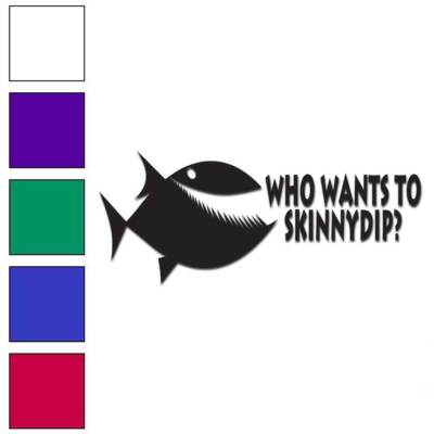 Skinny-Dip Piranha - Vinyl Decal Sticker - Multiple Colors & Sizes - #6051-image