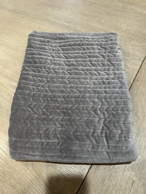 Pottery Barn Velvet Channel Euro Sham Gray ONE-image