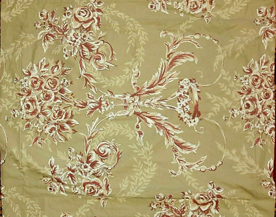 Pottery Barn Pillow Sham - Renaissance Green / Burgundy Floral Scrolls Standard-image