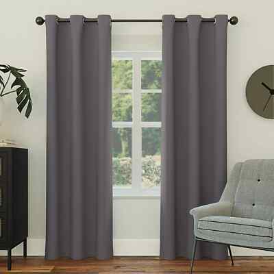 2 PK SUN ZERO ENERGY EFFICIENT BLACKOUT GROMMET CURTAIN PANEL 40