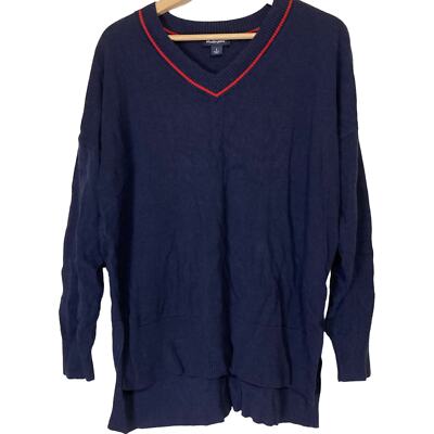 A630700 STUDIO PARK x Amy Stran V-Neck Heart Sleeve Sweater Navy L-image