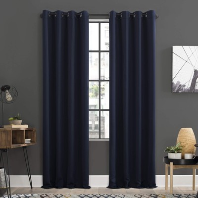 Sun Zero Soho 2-pack Blackout Energy Efficient Grommet Curtain Panel Pair, 54...-image