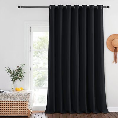 Blackout Patio Curtain Extra Wide And Long W100 X L120 Grommet Top Solid Panels -image
